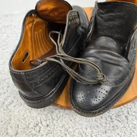 Allen Edmonds Mens 8.5D MacNeil Black Shell Cordovan Wingtip Brogue Oxford Dress